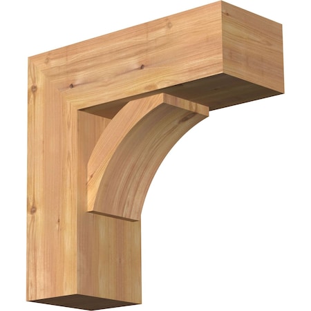 Thorton Block Smooth Bracket W/ Offset Brace, Western Red Cedar, 7 1/2W X 20D X 20H